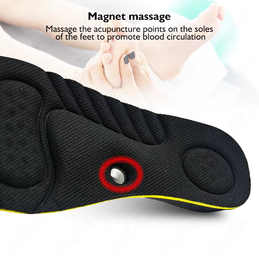 Arch Height Insoles for Men Women 2/3/4/5Cm Cushion Height Lift Insoles with Height Magnetic Massage Shoes Insole Inserts
