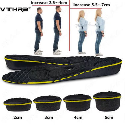 Arch Height Insoles for Men Women 2/3/4/5Cm Cushion Height Lift Insoles with Height Magnetic Massage Shoes Insole Inserts