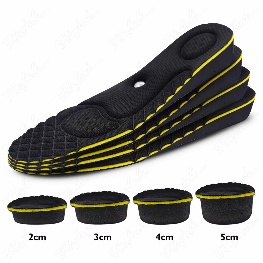 Arch Height Insoles for Men Women 2/3/4/5Cm Cushion Height Lift Insoles with Height Magnetic Massage Shoes Insole Inserts