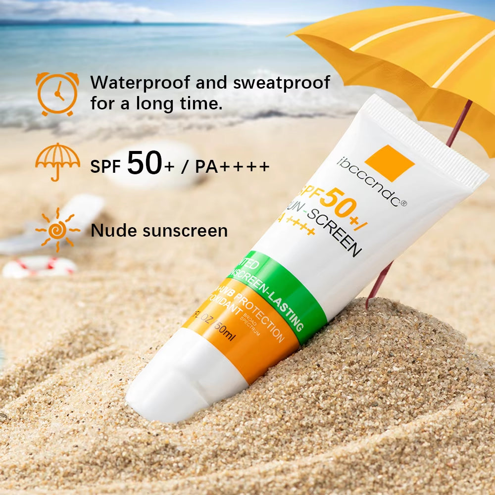 New Tinted Facial Sunscreen Cream Spf 50 Oil Free anti UVA/UVB Body Face Sunscreen Hyaluronic Acid Skin Care 50G