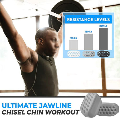 (Grey X3) Face Jaw Muscle Exerciser Silicone Slim Beauty Fitness Facial Line Trainer