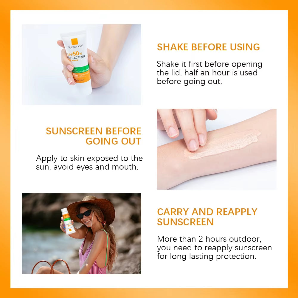 New Tinted Facial Sunscreen Cream Spf 50 Oil Free anti UVA/UVB Body Face Sunscreen Hyaluronic Acid Skin Care 50G