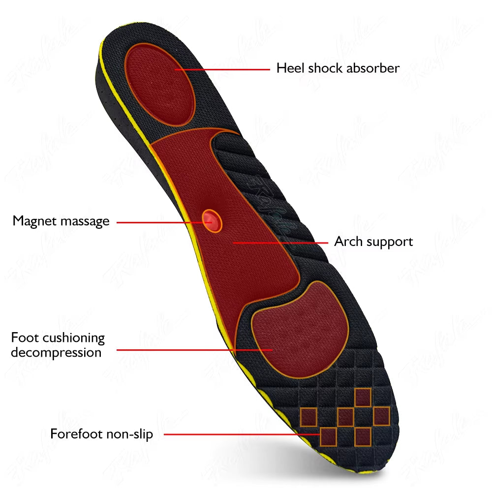 Arch Height Insoles for Men Women 2/3/4/5Cm Cushion Height Lift Insoles with Height Magnetic Massage Shoes Insole Inserts